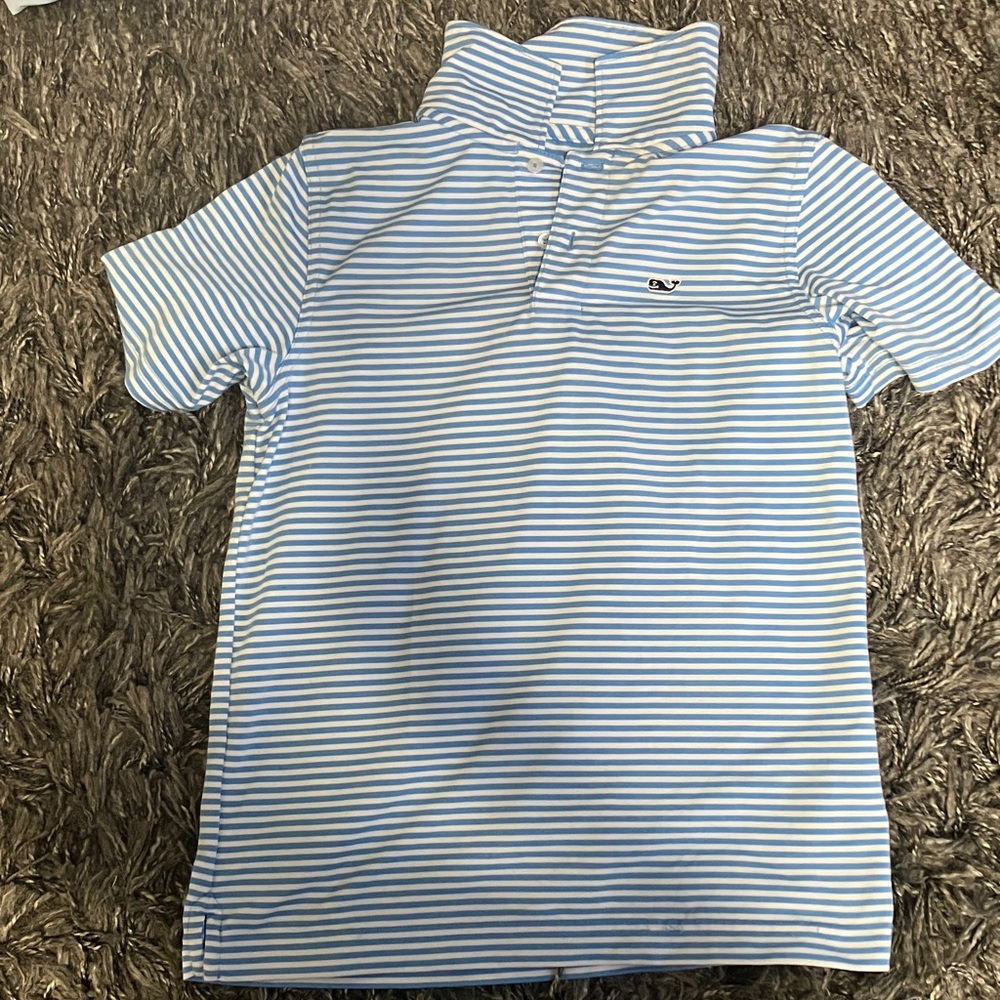 Vineyard Vines Blue and White Striped Polo Shirt